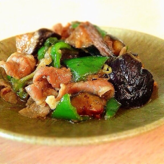 Stir-fried eggplant and pork with Miso